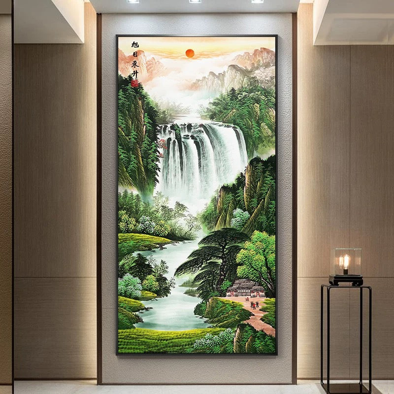 山水画 宽瀑吉运山水