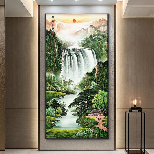 山水画 宽瀑吉运山水