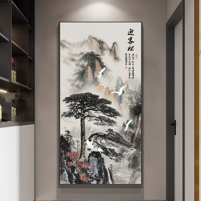 山水画 迎客松