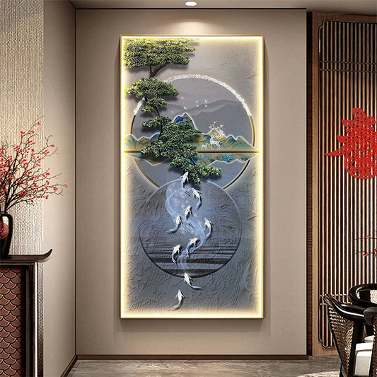 九鱼图【14】现代山水