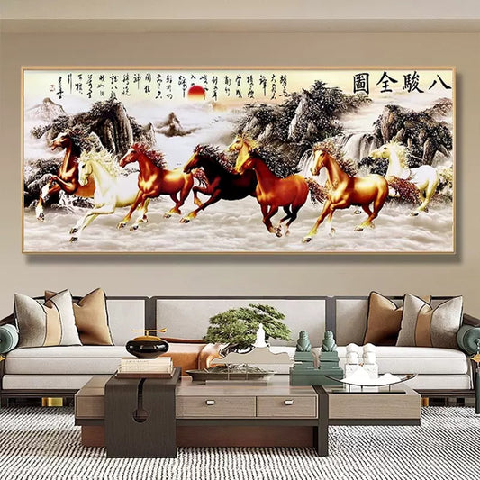 马到成功 八骏全图