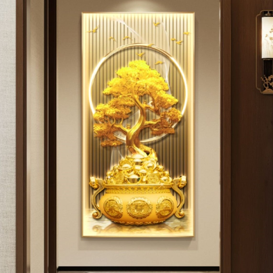 Vertical Style 【招财进宝】 Crystal Painting – YIJIANG WALLART